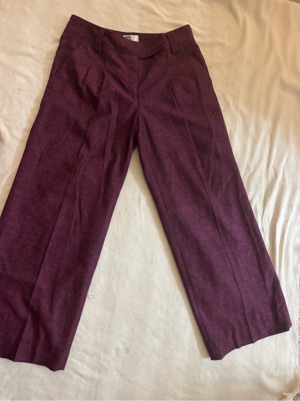 M- for Shakira Wide-Leg Trousers in Deep Plum size 8